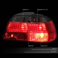 Auto Dynasty Compatible With Bmw E38 7-series 4dr Pair Of Smoke Lens Red Rear Brake Signal Tail Light