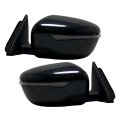 Spieg Side Mirror Set For 2017-2019 Nissan Rogue Power Adjustment Heated Glass Manual Folding Turn Signal Light Black 7 Pins 