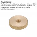 Uxcell Knurled Thumb Nuts 4pcs M5 X D16mm H4mm Brass Nut Flat Head Through Hole Lock Adjusting For 3d Printer Parts
