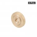 Uxcell Knurled Thumb Nuts 4pcs M5 X D16mm H4mm Brass Nut Flat Head Through Hole Lock Adjusting For 3d Printer Parts