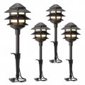 Goodsmann Landscape Lighting 4pk Pathway Lights Low Voltage 2 Watt Led 12v Ac 30 Lumen Warm White With Cable Connectors Metal 
