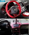Red 3d Carbon Fiber Vinyl Wrap Twill Weave Film Sheet 60 In X Uv Resistant Water Self Adhesive Automotive 