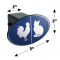 Unisex Men And Women Restroom Sign With Rooster Cat Oval Tow Trailer Hitch Cover Plug Insert
