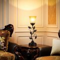 Touch Table Lamp Bedside Nightstand With Usb Charging Ports For Living Room 3 Way Dimmable Traditional Leaf Retro Bedroom Amber 