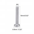 Uxcell M3x16mm Machine Screws Pan Phillips Cross Head Screw 304 Stainless Steel Fasteners Bolts 100pcs
