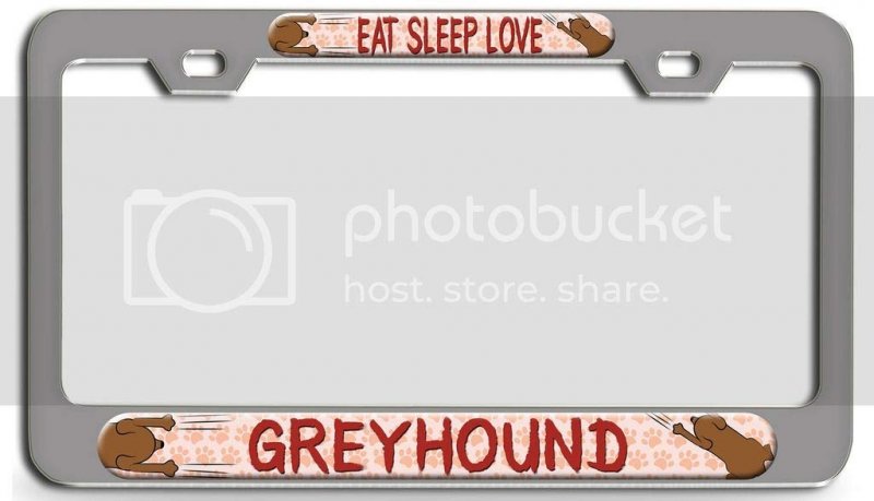 Eat Sleep Love Greyhound Dogs Pets 3d Metal License Plate Frame Heavy Duty Steel Auto Suv Truck Tag Holder Universal Fit 12 In