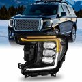 Akkon Fits 2021-2023 Gmc Yukon Xl Sle Slt Full Led Chrome Headlight W Switchback Running Turn Signal Driver Left 