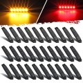 Partsam 30pcs 3 8 Thin Line Led Marker Clearance Lights Amber Red Smoked Surface Mount Waterproof For Trucks Cab Rv Marine 