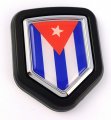 Cuba Cuban Flag Car Truck Black Shield Grill Badge Chrome Grille Emblem 2 6 X 3 1