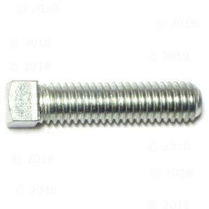 Coarse Square Head Set Screws 3 8-16 X 1 5 In Steel Silver Finish 6 Piece