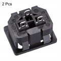 Uxcella C13 Panel Mount Plug Adapter 250v Ac 10a 3 Pins Iec Inlet Module Power Socket Straight Pack Of 2