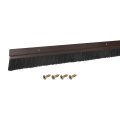Door Brush Bottom Sweep H-shape Aluminum Alloy Base With 1 2-inch Pp For Home Industrial 35-inch L Brown 