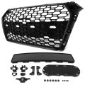 Auto Dynasty Rs4 Style Front Grille Grill Assembly For 2017-2019 Audi A4 Quattro S4 With Parking Sensor Holes Camera Bracket 