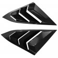 Ikon Motorsports Window Louvers For 2016-2021 Honda Civic Sedan 4-door Gloss Black Rear Side Cover Vent 2pcs 2017 2018 2019