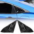 Ikon Motorsports Window Louvers For 2016-2021 Honda Civic Sedan 4-door Gloss Black Rear Side Cover Vent 2pcs 2017 2018 2019