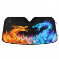 Abstract Animal Dragons Car Windshield Sunshade Foldable Shield For Front Window Dragon Auto Sun Visor Heat Protection 