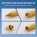 Jdmspeed New Gold 20pcs M12x1 5 Cap Spiked Extended Tuner 60mm Aluminum Wheels Rims Lug Nuts