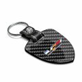 Ipick Image Real Black Carbon Fiber Large Shield-style Key Chain Official Licensed For Cadillac V Logo