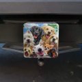Dogs Selfie Lab Golden Retriever Dachshund Westie Pug Terrier Tow Trailer Hitch Cover Plug Insert