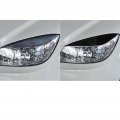 Toworldit 2pcs Set Bright Black Soft Plastic Front Headlight Eyebrow Cover Headlamp Lid Decorative Trim Sticker Compatible With