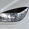 Toworldit 2pcs Set Bright Black Soft Plastic Front Headlight Eyebrow Cover Headlamp Lid Decorative Trim Sticker Compatible With