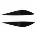 Toworldit 2pcs Set Bright Black Soft Plastic Front Headlight Eyebrow Cover Headlamp Lid Decorative Trim Sticker Compatible With