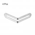 Uxcell Adjustable Corner Code 4pcs 58x58mm Stainless Steel 90-degree L-shape Brace For Fixed Furniture Shelf Bed Table