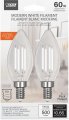 Feit Electric Bpctc40950cawfil 2 Soft White Torpedo-tip Exposed Filament Led Bulb Box Of Bulbs 5 5w 60w Equivalent E12 Base