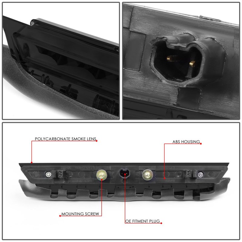 Smoked Lens Led Third Tail Brake Light For 2011 To 2016 Scion Tc 3bl-stc11-led-sm High Mount Stop Assembly Plug And Play Rear