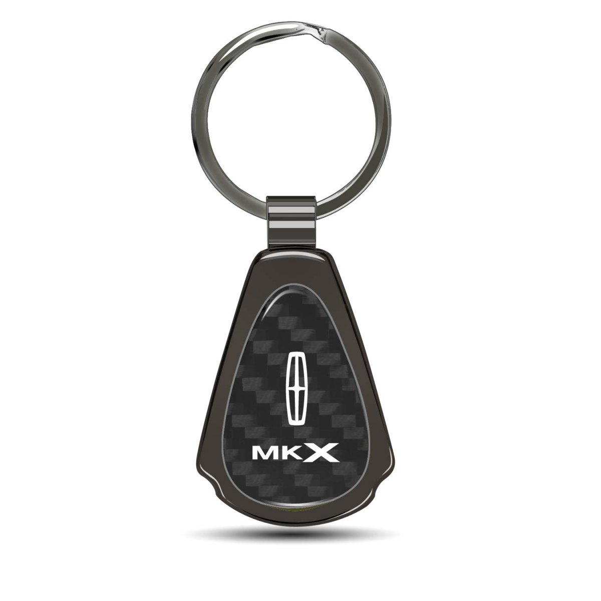 Lincoln Mkx Real Black Carbon Fiber Gunmetal Metal Teardrop Key Chain
