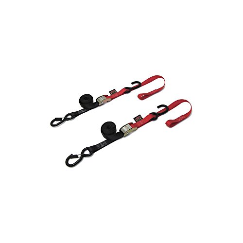Tie Down Cam Sec Hook Soft Tye 1 In X 6 Ft Black Yellow Pair For Atvs Utility Vehicles Motorcycles And Snowmobiles Stainless