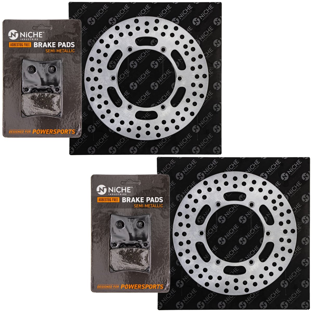 Niche Front Brake Rotor Pad Kit Semi Metallic For Yamaha Fj1200 Fj1100 1fk-w0046-01-00 3xf-w0045-50-00 36y-25831-00-00