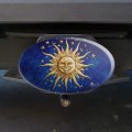 Celestial Suns Moon Shooting Stars Oval Tow Trailer Hitch Cover Plug Insert