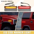 A Absopro Led Side Marker Light 25952319 15114677 Front Rear Turn Signals Fender Sidemarker Lamps For Hummer H2 2003-2009 Clear