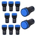 Baomain Electrical Circuit Blue Led Indicator Pilot Light Ad16-22d L22 Ac 220v 22mm Pack Of 10