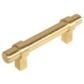 Cosmas 161-3bb Brushed Brass Euro Style Cabinet Bar Handle Pull 3 Hole Centers 