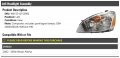 Left Driver Side Headlight Assembly Compatible With 2002-2004 Nissan Altima Without Hid