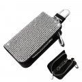 Betterjonny Bling Crystal Car Key Case Universal Fob Cover Holderchain Leather For Motorcycle Key Protector Silver 