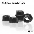 Autobahn88 Motorcycle Sprocket Nut Dress-up Kit Compatible With Honda Vtr1000f Super Hawk 1000 1998-2006 Black Set Of 5
