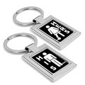 His And Hers Ball Chain Dual Chrome Rectangle Key 