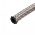 X Autohaux 8ft 4an Fuel Hose An4 Universal Car Braided Stainless Steel Cpe Oil Gas Line Silver Tone