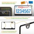 Usr Unique Style Racing Stealth Black Powder Coat Uv Resistant Rust-proof Steel Plate Holder 1pc Compatible 911 Carrera Boxster