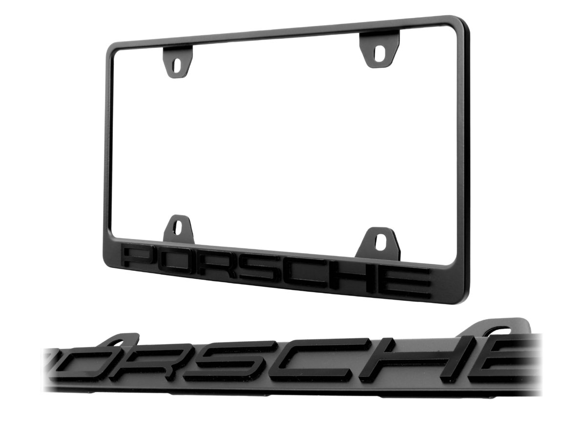Usr Unique Style Racing Stealth Black Powder Coat Uv Resistant Rust-proof Steel Plate Holder 1pc Compatible 911 Carrera Boxster