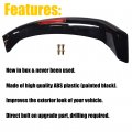 Glossy Black Trunk Spoiler Wing With Brake Light Lamp Replacement For 2013-2015 Honda Civic 4 Door Sedan