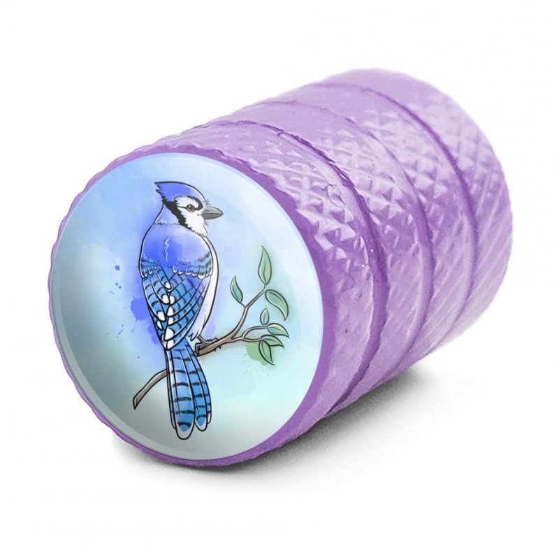 Blue Jay Watercolor Northeastern Bird Tire Rim Wheel Aluminum Valve Stem Caps