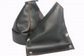 Kar Designers Fits Datsun 240z 260z 280z Synthetic Black Leather Manual Shift E-brake Boots Set With Orange Stitching Skin Only 