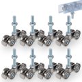 Tallew 8 Pcs 4 Wheel Silent Trolley Assembly Rollers For Use With 1-5 Wide And All Or Taller Strut Channels M10 Bolt Silver 