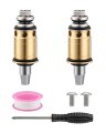 Cold And Hot Valve Cartridge Kit Quaturn Compression For Short Stem Exposed Caps Replaces 1-099xtjkabnf 1-100xtjkabnff Brass 