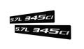 2x Pair Set 5 7l 345ci Silver On Black Highly Polished Real Aluminum Emblems Of 2