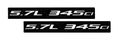 2x Pair Set 5 7l 345ci Silver On Black Highly Polished Real Aluminum Emblems Of 2